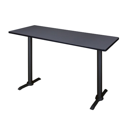 Cain Rectangle Cain Cafe Training Tables, 66 W, 24 L, 42 H, Wood, Metal Top, Grey MCTRCT6624GY